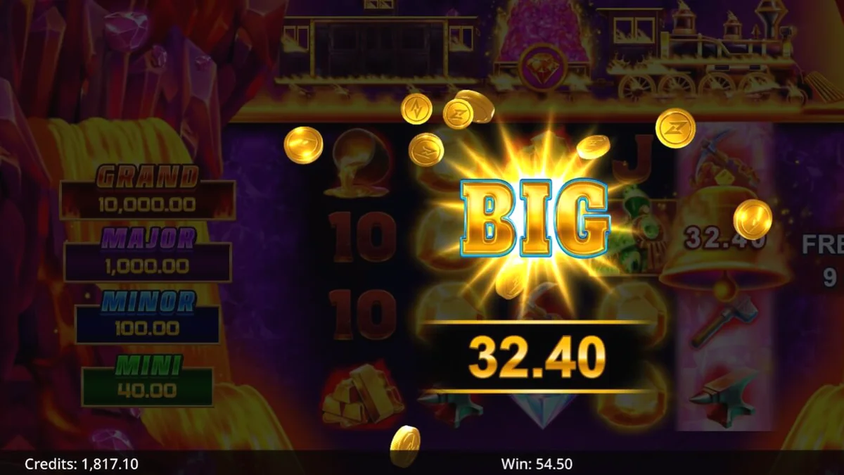 Tampilan visual slot Blazing Bonanza Rush Express dengan tema tambang emas